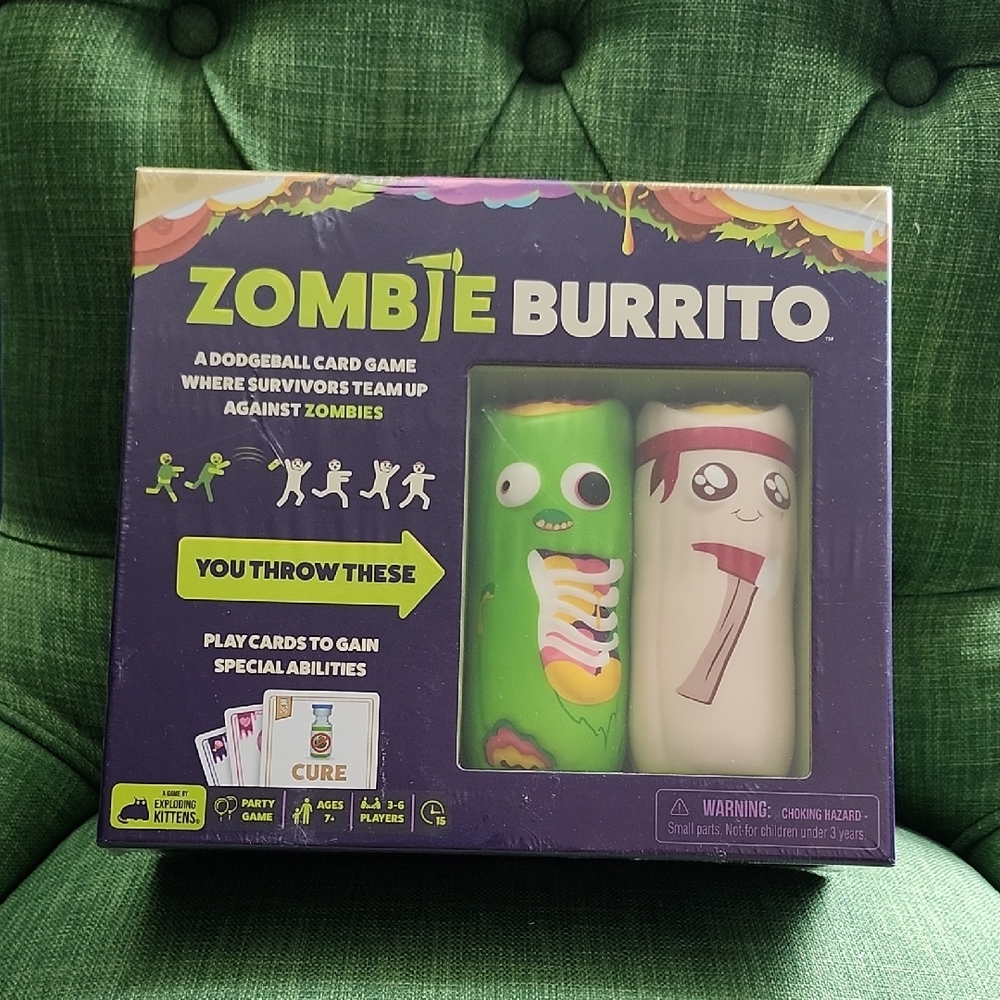 Zombie Burrito Dodgeball Card Game - Green and White